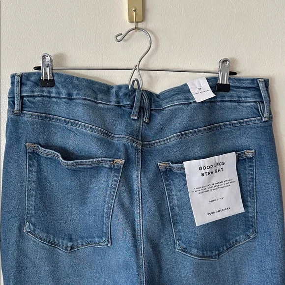 Good American NWT Good Legs Straight Leg Denim Jeans - 16 - Picture 9 of 10